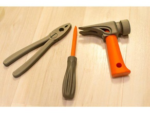 brinquedo de ferramentas playsets martelo alicate chave fenda 3d print model - Mito3D