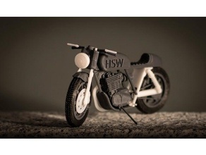 café racer revisitada veículos modelo motocicleta em escala 3d print model - Mito3D