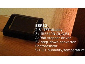 esp-32 rgb-Heizungssteuerung iot-Zimmer diy 5050rgb a4983 arduino blynk blynkapp esp32 esp8266 fader - integration led led-Fassung led-Streifen Blitz mount Halterung nema17 nema 17 Fotowiderstand rgb rgb-led rgb-led-Streifen Raum sht21 spotify stepper Schrittmotor Temperatur-sensor Temperatur-Feuchte-sensor tft tft-Bildschirm touch wifi 3d print model - Mito3D