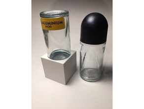Puristisch kubische upside-down stand deodorant roll-on Flasche Bad Deo openscad 3d print model - Mito3D