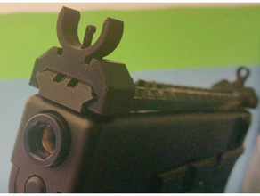 picatinny fixed sights aim airsoft accesories g17 g18c gun iron sight 3d print model - Mito3D
