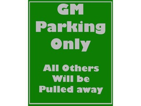 gm parking sign automotive 3d auto automobile logo car general motors gmc popular silverado suv tag trending truck 3d print model - Mito3D