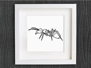customizable origami ant animals 2d art ameisen animal ants bracelet customized customizer decor decoration decorations decorative earring geometric geometrical homedecor home jewlery lowpoly low poly necklace openscad pendant ring wall 3d print model - Mito3D