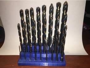 fractional drill bit index tool holders & boxes holder 3d print model - Mito3D