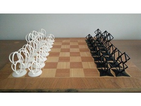 minimalistische Schachspiel Schach 3dprintable Schach-Stück Schach-Stücke Schach-set minimal minimalistisch kein support 3d print model - Mito3D