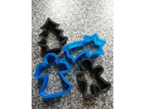 simple christmas cookie cutters kitchen & dining 3d print model - Mito3D