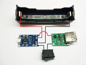 simples diy powerbank - 18650 titular eletrônica caso carregador 3d print model - Mito3D