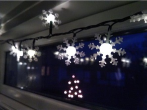 snowflake 5mm led christmas light art decoration lights ornament holder lighting strip merry snow 3d print model - Mito3D