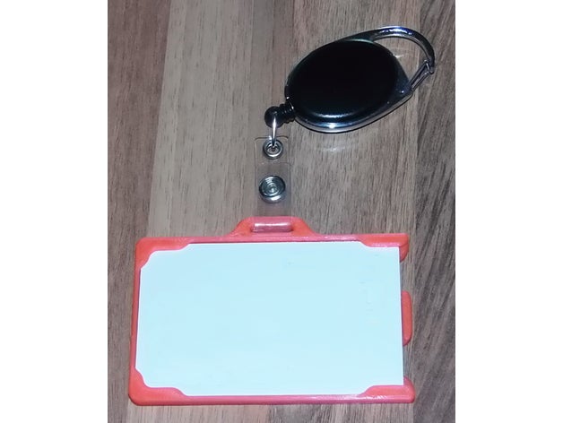 id card holder - horizontal office badge 3D print model - Mito3D