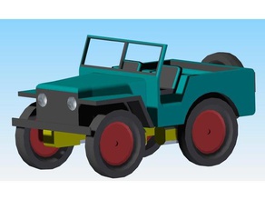 jeep dell'ingranaggio di cc motore a 4 ruote motrici r c i veicoli auto la robotica 3d print model - Mito3D