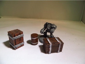 28 mm warhammer scale - accessories barrel crate toys & games kings war lord rings miniature scenery table top tabletop wargaming 40k 3d print model - Mito3D