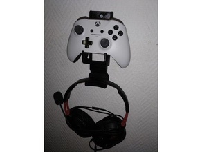 headphone holder controller wall mount video games xbox 360 one 3d print model - Mito3D