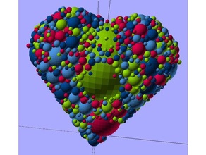 corazón esferas matemáticas art 3d print model - Mito3D