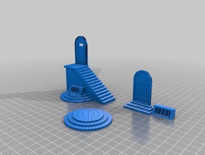 city blanos - steps grates buildings & structures dnd dungeons dragons pathfinder terrain 3d print model - Mito3D