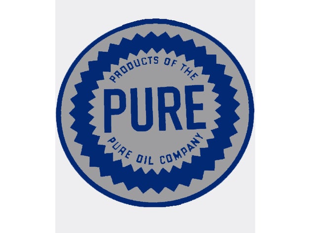 pure oil co sign automotive 3d badge auto automobile popular trending vintage 3D print model - Mito3D