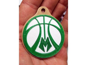 milwaukee bucks trousseau de clés L'impression 3d basket-ball un 3d print model - Mito3D