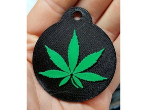 Marihuana-Blatt-Schlüsselanhänger 3d-drucken Drogen keychain Marihuana pot 3d print model - Mito3D