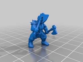 18mm orcs d&d dynamic pose two weapons toys & games dnd dungeons dragons pen paper rpg 3d print model - Mito3D