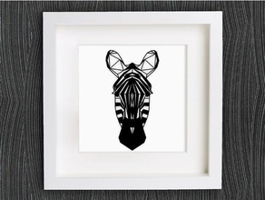 customizable origami zebra head animals 2d art africa animal bracelet customized customizer decor decoration decorations decorative earring geometric geometrical homedecor home jewelry lowpoly low poly necklace openscad pendant ring wall wildlife 3d print model - Mito3D