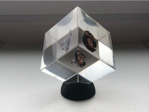 corner cube base stand art presentation rubiks show vertex 3d print model - Mito3D