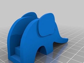 elefante slide animais 3d print model - Mito3D
