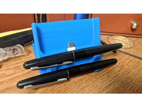 pixel xl carregamento dock w fonte de porta-canetas telefone celular caneta tinteiro 3d print model - Mito3D