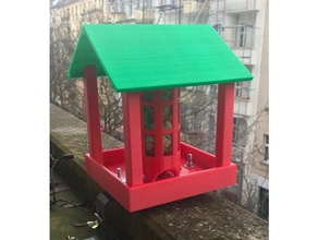 alimentador do pássaro exterior e jardim casa de passarinho futterhaus vogelhaus 3d print model - Mito3D