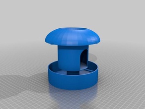 appeso birdhouse & alimentatore vasca combo all'aperto e giardino bird birdfeeder 3d print model - Mito3D
