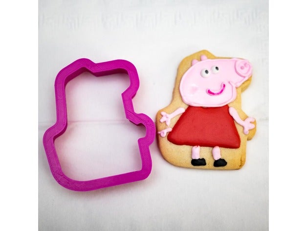 peppa pig cookie cutter kitchen & dining cookiecutter cutters 3D print model - Mito3D