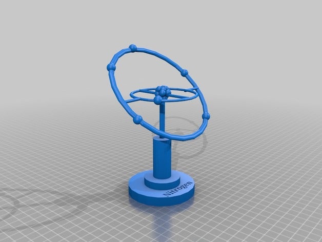 atomo di azoto display fisica & astronomia 3D print model - Mito3D