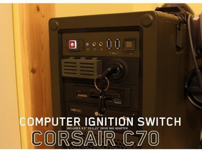 corsair c70 ignition key computer adapter case diy drive electronics mods panel 3d print model - Mito3D