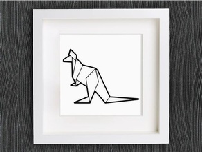 özelleştirilebilir origami kanguru hayvanlar 2d sanat hayvan aussie Avustralya bilezik özelleştirilmiş customizer dekor dekorasyon dekoratif küpe geometrik homedecor ev dekorasyonu takı lowpoly poly düşük kolye openscad yüzük duvar 3d print model - Mito3D