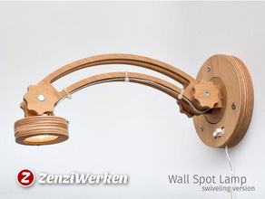 swiveling wall spot lamp cnc laser household router lasercut led light plywood zenziwerken 3d print model - Mito3D