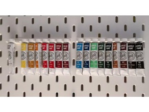 Farbe Rohr Halter ikea skadis sk dis - Organisation Acryl-Farbe Acrylfarbe tube clas ohlson pegboard montieren peg-board sang 3d print model - Mito3D