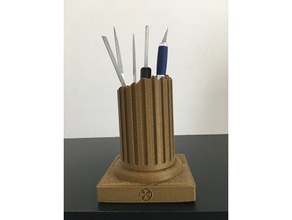 pocos lápiz caso de la titular art aldei cuadro lápices colores escritorio oficina pluma las plumas olla bote pie 3d print model - Mito3D