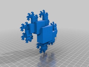 julia set fractal related mandelbrot just 2x tree minecraft sculptures 3d print model - Mito3D