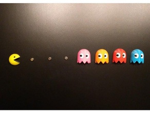 tiny 3d pacman fridge magnets kitchen & dining ghost 3d print model - Mito3D
