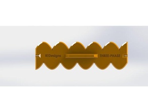 üç fazlı dalga çizim aracı mühendislik 3phase sine sinusoid 3d print model - Mito3D