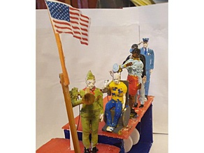 flag salute automatonh mechanical toys 3d print model - Mito3D