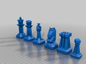 art deco chess pieces 3d print model - Mito3D