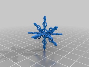 simple snowflake decor 3d print model - Mito3D