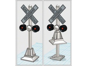 flashing model railroad crossing signs - o gauge models trains scale railway signal light train 3d print model - Mito3D