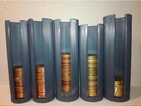 tubo di monete in euro organizzazione 3d print model - Mito3D