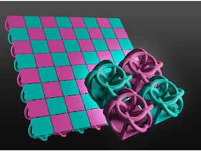 cuadros cota de malla la moda armadura a el juego damas ajedrez tablero dual duelo material extrusión tela flexible dos materiales 3d print model - Mito3D