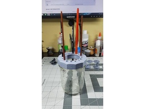 mason jar-Pinsel-Halter Kunst-tools 3d print model - Mito3D