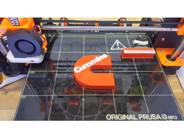 cummins logo de couleur multi des véhicules 3D print model - Mito3D