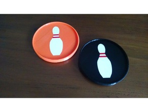 bowling pin coaster decor 3d print model - Mito3D