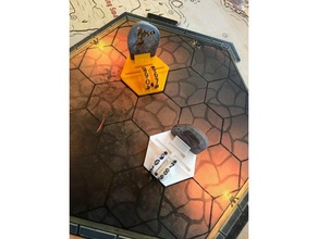gloomhaven updated improved monster standee base openscad games boardgame boardgames board game hex hexagon miniature tabletop gaming 3d print model - Mito3D