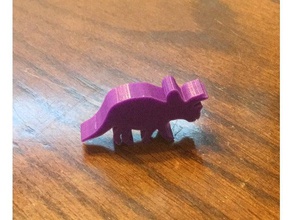 triceratops meeple giocattolo & accessori di gioco da tavolo dinosaur island 3d print model - Mito3D