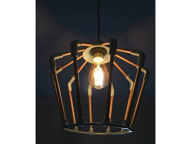 abat-jour suspendu pendant lamp shade decor abat jour ampoule bois lampe leroy merlin light lumiere suspension wood 3D print model - Mito3D